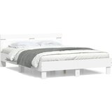 Maison Chic Posteljni okvir - Dvoposteljna postelja - Zakonska postelja z vzglavjem bel 150x200 cm inženirski les-J15677, (21776739) | Shoptok.si