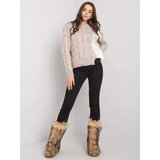 RUE PARIS Sweater-TO-SW-77.12-dark beige | Shoptok.si
