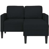 SOFA 2-sjed s ležaljkom u obliku slova L crna tkanina 125 cm | shoptok.hr
