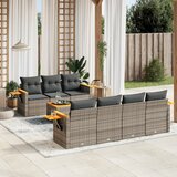  8-dijelni set vrtnih sofa od poliratana s jastucima sivi | shoptok.hr