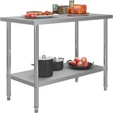 vidaXL Kuhinjski radni stol 120 x 60 x 85 cm od nehrđajućeg čelika | shoptok.hr
