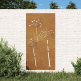vidaXL Vrtni zidni ukras 105 x 55 cm čelik COR-TEN s cvjetnim uzorkom cijene