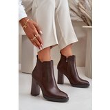 Boto Insulated Women's Heeled Boots Eco Leather Dark Brown Teresine | Eponuda.ba