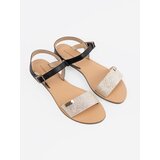 GOODIN Black and gold women's flat sandals | shoptok.hr