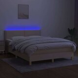  Krevet box spring s madracem LED krem 140x200 cm od tkanine | shoptok.hr