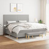 vidaXL Krevet s oprugama i madracem svjetlosivi 200 x 200cm od tkanine | shoptok.hr
