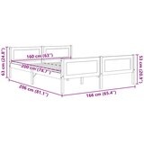  Okvir za krevet od masivne borovine bijeli 160 x 200 cm | shoptok.hr