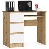 AKORD A-6 Računalniška Miza, Leva Izvedba, Hrast Artisan/Bela, (5000332996) | Shoptok.si
