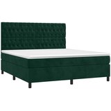 Krevet box spring s madracem LED tamnozeleni 180x200 cm baršun | Eponuda.com