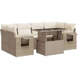 vidaXL 7-dijelni set vrtnih sofa od poliratana s jastucima bež | shoptok.hr