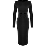 Trendyol Black Fitted Knitted Window/Cut Out Detail Dress Cijene