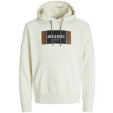 Jack & Jones Sweater majica 'JJHAYATO' smeđa / crna / vuneno bijela Cijene