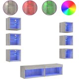  Komplet TV omaric LED 8-delni siva sonoma inženirski | Shoptok.si