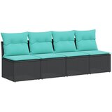  Vrtna sofa s jastucima za 4 osobe, crna, poliratan | shoptok.hr