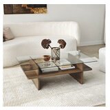 Hanah home sto za dnevnu sobu saga rectangle walnut transparent | ePonuda.com