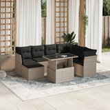 vidaXL 8-dijelni set vrtnih sofa od poliratana s jastucima svjetlosivi | shoptok.hr