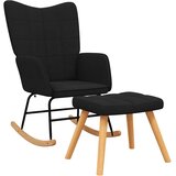  Stolica za ljuljanje s osloncem za noge crna od tkanine | shoptok.hr