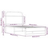 vidaXL Okvir kreveta bez madraca boja hrasta sonome 75 x 190 cm drveni | shoptok.hr