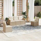 Maison Chic Seti vrtnega pohištva - Vrtna garnitura - Vrtni pohištvo set 5-delna z blazinami bež poli ratan, (21816139) | Shoptok.si