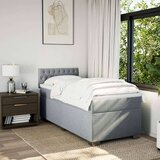vidaXL Box spring postelja z vzmetnico svetlo siv 100x200 cm blago | Shoptok.si
