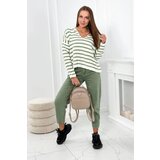 Kesi Striped sweater dark mint | shoptok.hr