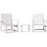 Maison Chic Seti vrtnega pohištva - Vrtna garnitura - Vrtni pohištvo set 3-delna bela trdna borovina, (21810205) | Shoptok.si