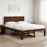  Krevetni okvir s uzglavljem ROSTOCK Tamno smeđa 135 x 190 cm | shoptok.hr