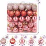  Set božićnih kuglica 100 kom. Ružičasta i roza 4 cm Polistiren | shoptok.hr