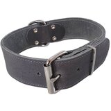 Nobby tabil usnjena ovratnica ekstra široka - siva - različne velikosti 43 - 55 cm | Shoptok.si