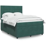 vidaXL Box spring postelja z vzmetnico temno zelen 140x190 cm žamet Cene