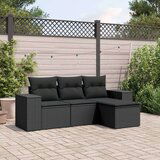 vidaXL 4-dijelni set vrtnih sofa od poliratana s jastucima crni | shoptok.hr