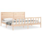 Maison Chic Posteljni Okvir - Dvoposteljna postelja brez vzmetnice 200x200 cm trdna borovina, (22081836) | Shoptok.si