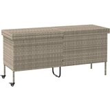  Vrtna kutija za pohranu s kotačima svijetlosiva 160x55x75 cm poli ratan | shoptok.hr