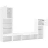  4-dijelni zidni TV elementi s LED bijeli od konstruiranog drva | shoptok.hr