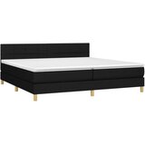  Box spring postelja z vzmetnico LED črna 200x200 cm blago, (20790059) | Shoptok.si