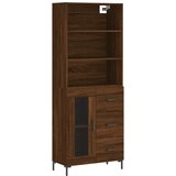 Maison Chic Visoka Komoda - Predalnik rjav hrast 69,5x34x180 cm inženirski les, (21722266) | Shoptok.si