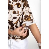 xtd MODA Brown shirt with floral print | shoptok.hr