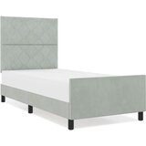 vidaXL Postelja Svetlo siva 90x190 cm Velur | Shoptok.si
