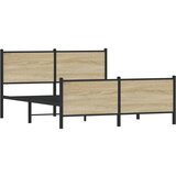  The Living Store Kovinski posteljni okvir z vzglavjem in vznožjem 137x190 cm - Posteljni Okvir, (21528289) | Shoptok.si