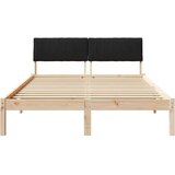  Okvir kreveta Smeđa i crna 135 x 190 cm Masivna borovina | shoptok.hr