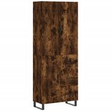 vidaXL Visoka komoda dimljen hrast 69,5x34x180 cm inženirski les, (20805991) | Shoptok.si