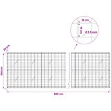  Gabion s žicom debljine 3,5 mm i mrežom 10x10 cm 600x20x100 cm | shoptok.hr