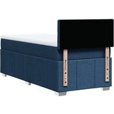 vidaXL Box spring postelja z vzmetnico modra 90x200 cm blago | Shoptok.si
