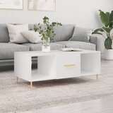 vidaXL Klubska mizica bela 102x50x40 cm inženirski les Cene