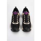 Marjin Women's High-Sole Sneaker Lace-Up Leopard Detail Sneakers Desya black. | Shoptok.si