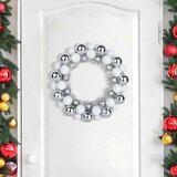 vidaXL Vijenci s božićnim kuglicama 2 pcs Bijela i Srebrna | shoptok.hr