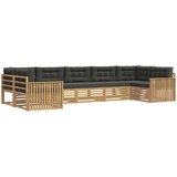  Set vanjskih sofa 7 kom. Bijela i antracit Čvrsto drvo akacije 404 x 168,5 x 73 cm | shoptok.hr