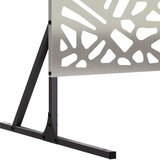  Zaslon za privatnost 100 x 50 x 180 cm Nehrđajući čelik Srebrna - Nehrđajući čelik Uzorak kamenčića | shoptok.hr