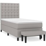  Okvir kreveta s oprugama i madrac svjetlosivi 80x200cm tkanina | shoptok.hr