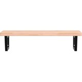  Zidna polica za umivaonik od čelika i masivne bukovine Smeđa 100 x 50 x 4 cm | Shoptok.si